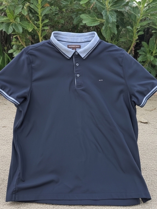 Michael Kors Other - Flawless- Michael Kors - Navy Polo Shirt with Contrast Blue Collar Mens Size XL